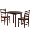 Winsome Clayton 3-piece Drop Leaf Table With 2 Ladderback Chairs Set In Brown