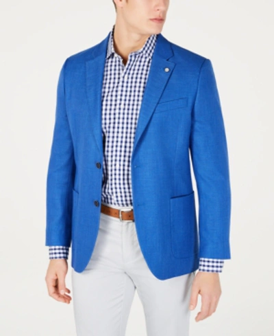 Nautica Jensen Mens Linen Blend Modern-fit Sportcoat In Bright Blue
