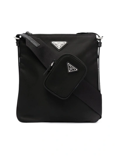 Prada Logo-plaque Crossbody Bag In Black