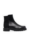 Stuart Weitzman Two-tone Ankle Boots In Black