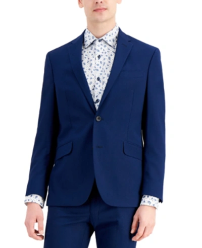 Kenneth Cole Reaction Men's Techni-cole Suit Separate Slim-fit Suit Jacket In Blue