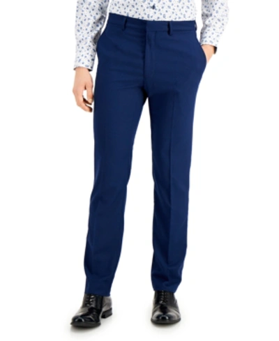 Kenneth Cole Reaction Men's Techni-cole Suit Separate Slim-fit Pants In Blue