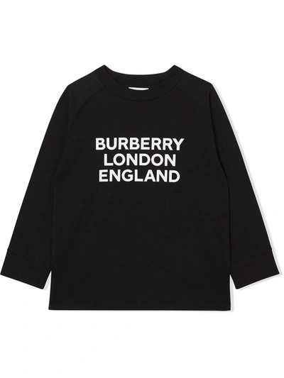 Burberry Black T-shirt For Kids With Logo