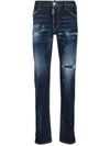 Dsquared2 Distressed Skinny Jeans In Blue