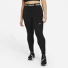 Nike Mid Rise Crop Mesh Panel Legging In Black/white