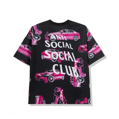 Pre-owned Anti Social Social Club 3am On Melrose All Over Tee Black/pink