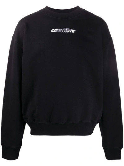Pre-owned Off-white  Oversized Fit Hand Painters Crewneck Sweatshirt Black/white