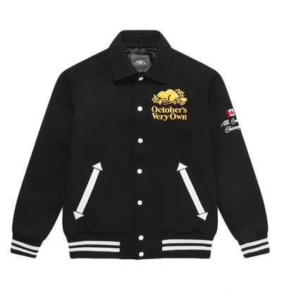 Pre-owned Ovo  X Roots Varsity Jacket Black