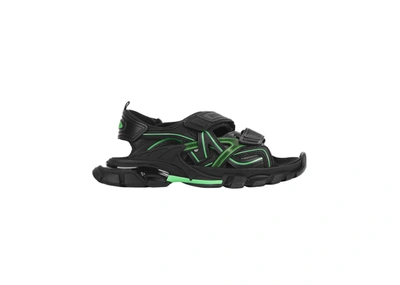 Pre-owned Balenciaga Track Sandal Black/fluo Green In Black/green