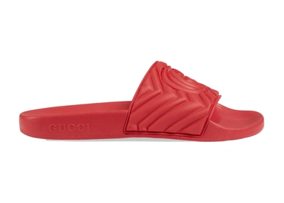Pre-owned Gucci  Slide Matelasse Red (w)
