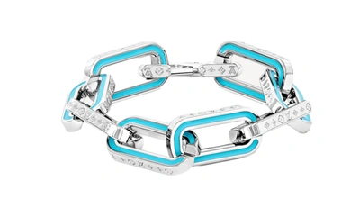 Pre-owned Louis Vuitton  Lv Monogram Links Chain Bracelet Silver