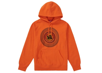 Pre-owned Supreme  Chenille Applique Hooded Sweatshirt Orange