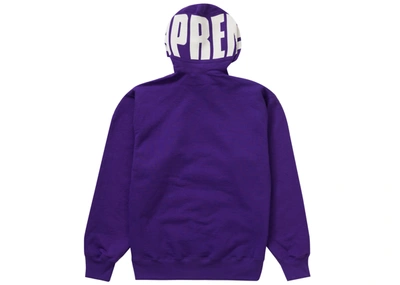 Pre-owned Supreme  Rib Hooded Sweatshirt Purple