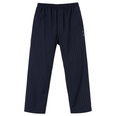 Pre-owned Stussy  X Cdg Pin Striped Beach Pant Navy