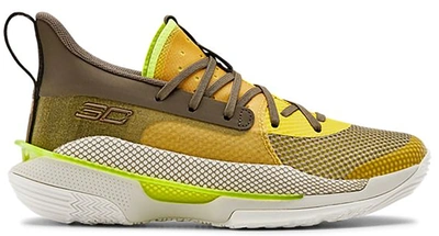 Pre-owned Under Armour Curry 7 Zeppelin Yellow (gs) In Zeppelin Yellow/summit White-mountain Brown