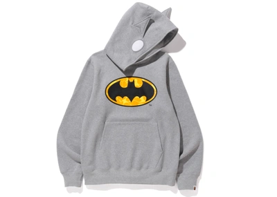 Pre-owned Bape  X Dc Batman Pullover Hoodie Gray