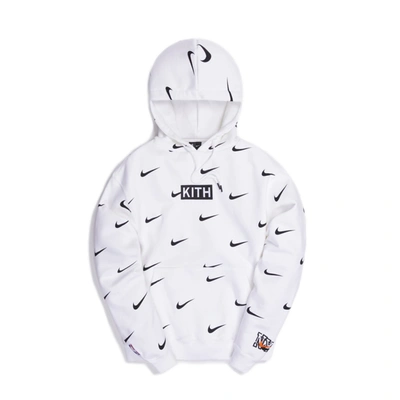 Pre-owned Kith & Nike For New York Knicks Aop Hoodie White