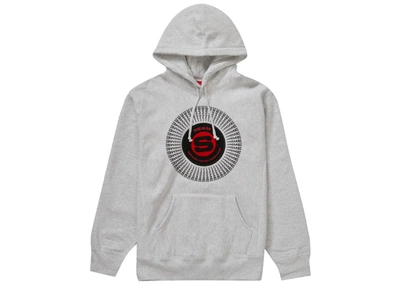 Pre-owned Supreme  Chenille Applique Hooded Sweatshirt Ash Grey