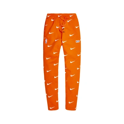 Pre-owned Kith & Nike For New York Knicks Aop Fleece Pant Orange