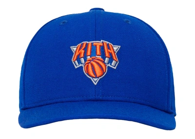 Pre-owned Kith & Nike For Knicks And New Era Low Crown Fitted Cap Royal Blue