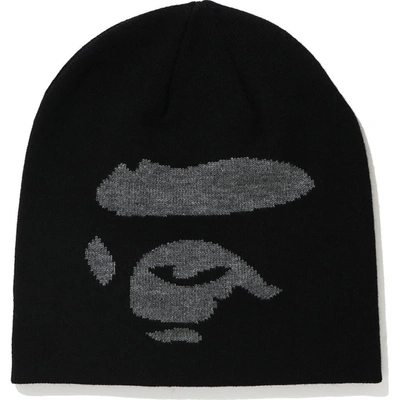 Pre-owned Bape  Ape Face Knit Cap Black