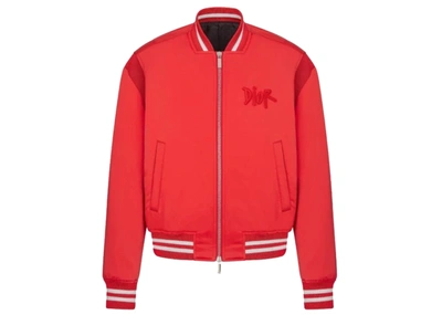 Pre-owned Dior  And Shawn Bomber Jacket Red