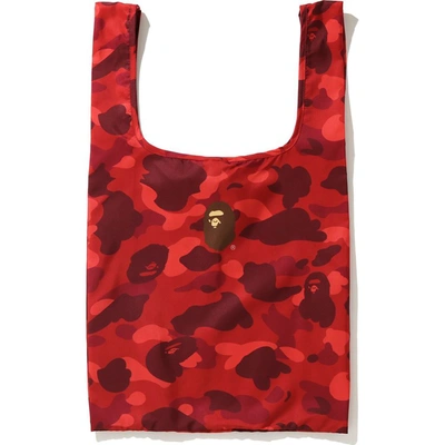 Pre-owned Bape  Color Camo Shopping Bag L Red