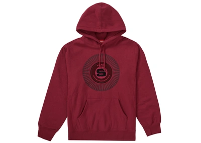 Pre-owned Supreme  Chenille Applique Hooded Sweatshirt Dark Magenta