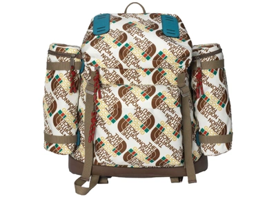 Pre-owned Gucci X The North Face Large Backpack Brown/white