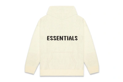 Pre-owned Fear Of God  Essentials Knit Hoodie Cream