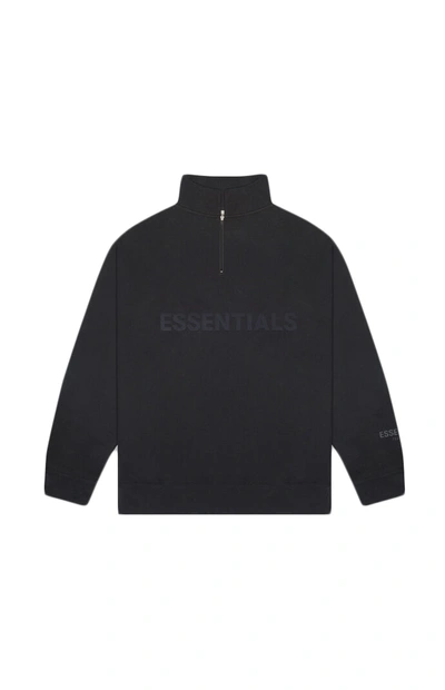 Pre-owned Fear Of God Essentials Half Zip Pullover Sweater Dark Slate/stretch Limo/black
