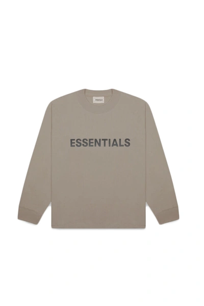 Pre-owned Fear Of God  Essentials Boxy Long Sleeve T-shirt Applique Logo Taupe