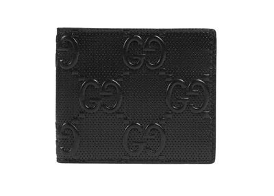 Pre-owned Gucci Gg Embossed Wallet Black/black