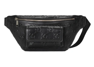 Pre-owned Gucci  Gg Embossed Belt Bag Black
