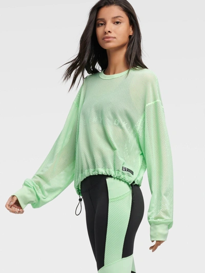 Dkny Women's Mesh Pullover With Drawcords - In Spearmint