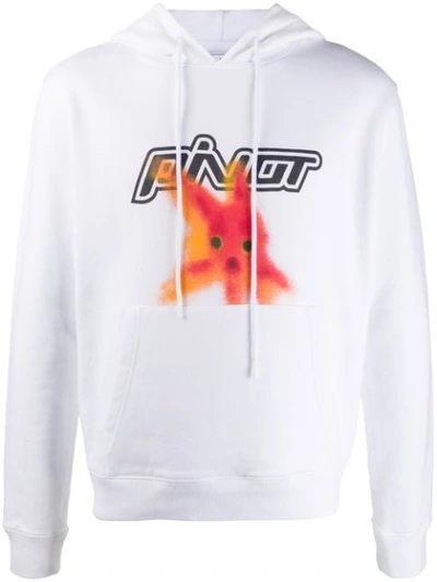 Pre-owned Off-white  Slim Fit Plastic Fish Hoodie White/red