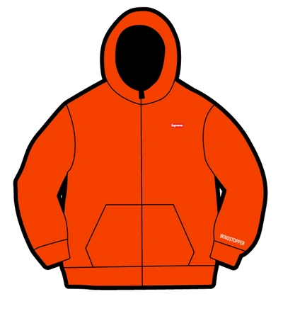 Pre-owned Supreme  Windstopper Zip Up Hooded Sweatshirt Orange