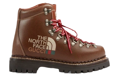 Pre-owned Gucci  X Tnf Boot Brown