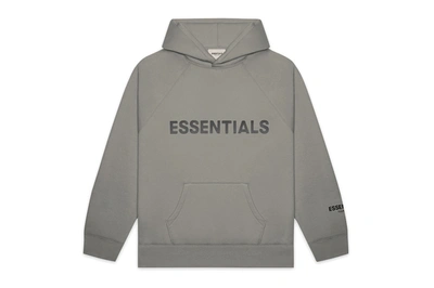 Pre-owned Fear Of God  Essentials Pullover Hoodie Applique Logo Cement
