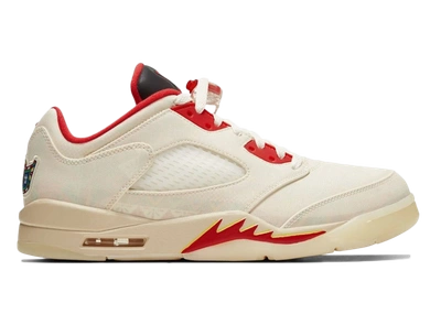 Pre-owned Jordan 5 Retro Low Chinese New Year (2021) In Sail/chile Red-opti Yellow-pearl White
