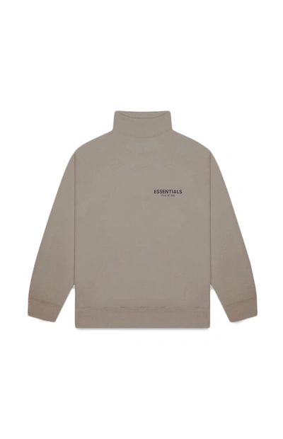 Pre-owned Fear Of God  Essentials Pull-over Mockneck Sweatshirt Taupe