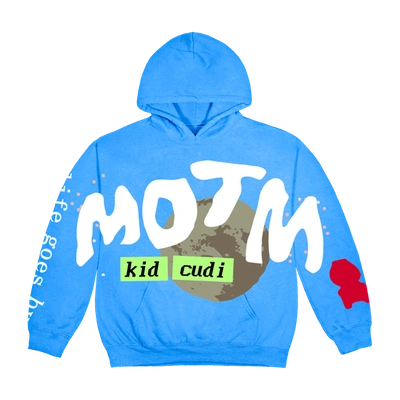 Pre-owned Kid Cudi  Cpfm For Motm Iii Life Goes By Hoodie Blue