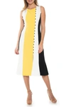 Alexia Admor Anna Colorblock Slit Midi Dress In Yellow Multi