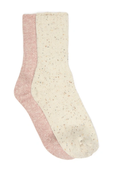 Hue Tweed Ribbed Boot Socks In Pink Shadow