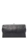 HOBO LAUREN EMBOSSED LEATHER WALLET CLUTCH,604599333008