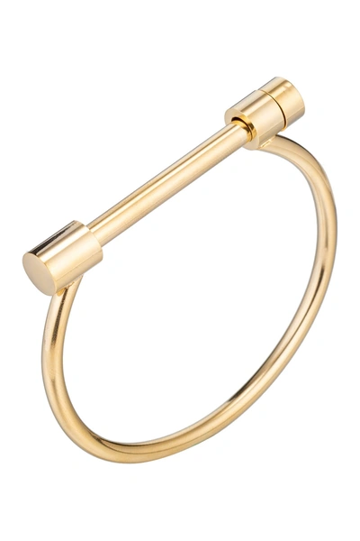 Eye Candy Los Angeles Melanie Titanium Screw Cuff Bracelet In Gold
