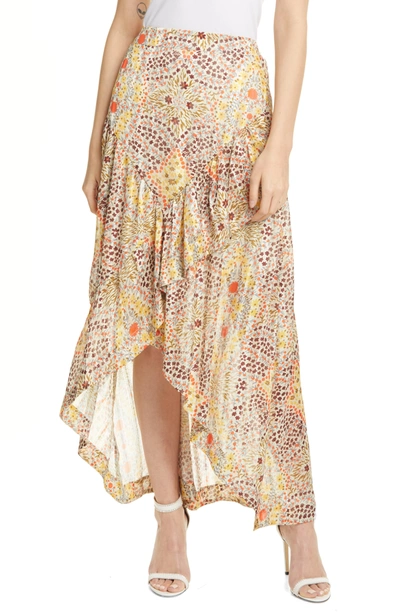 Ba&sh Hall Wrap-effect Floral-print Jacquard Midi Skirt In Ivory
