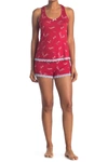 Honeydew Intimates Lace Racerback Tank & Shorts Pajama 2-piece Set In Dashing Holly