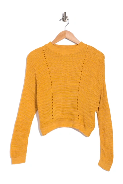 Abound Crew Neck Knit Sweater In Yellow Bamboo