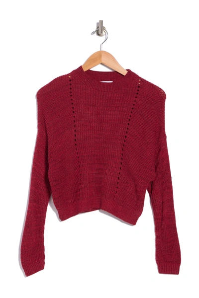 Abound Crew Neck Knit Sweater In Red Couture